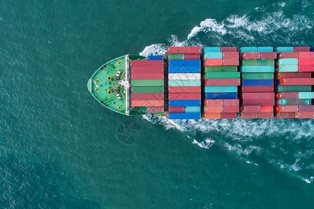 进出口或运输航业务物流贸易港口和海运货物到港口国际运输设计图片